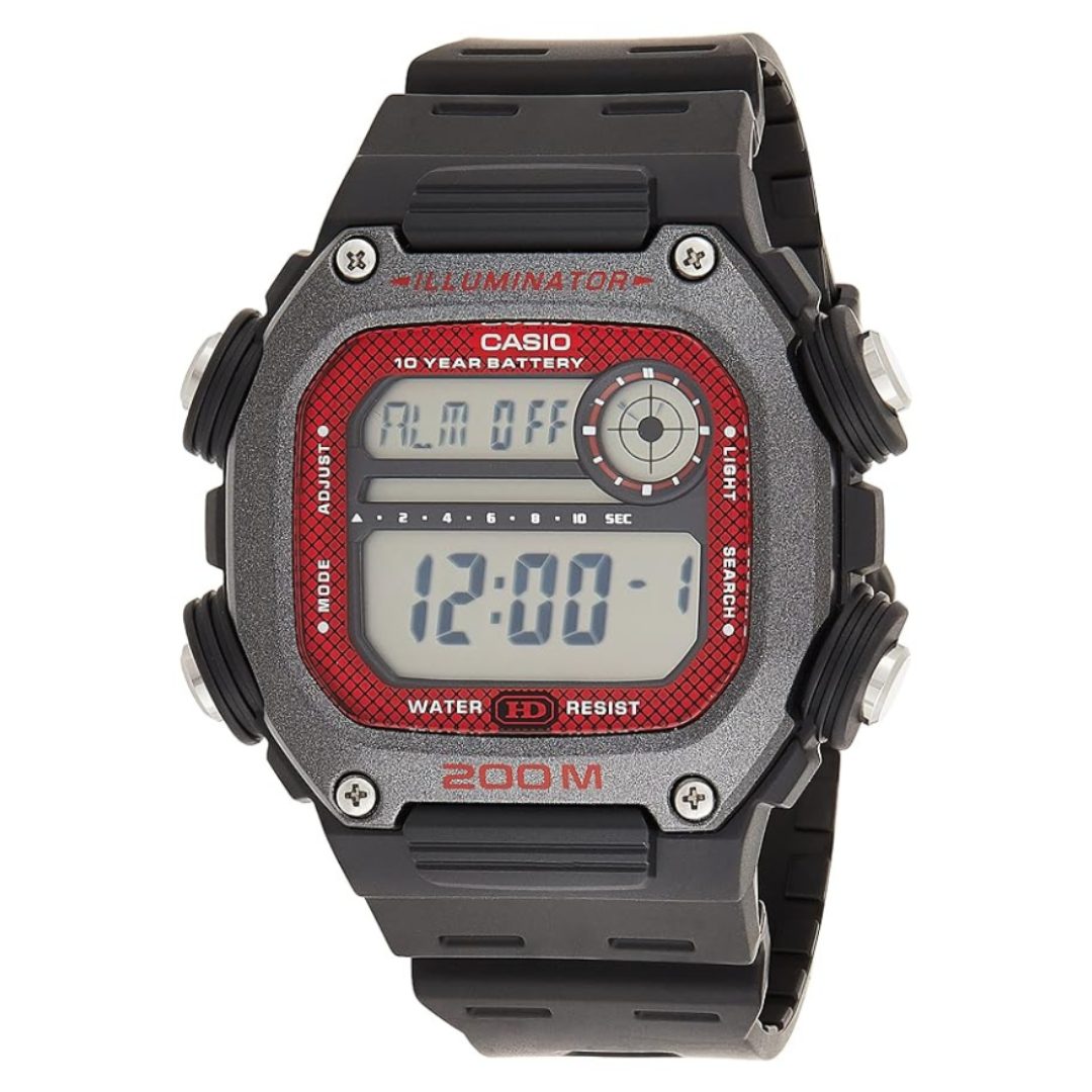 Casio DW-291H-1BVDF I117 | Youth Unisex Quartz Red Dial Digital Resin Watch.