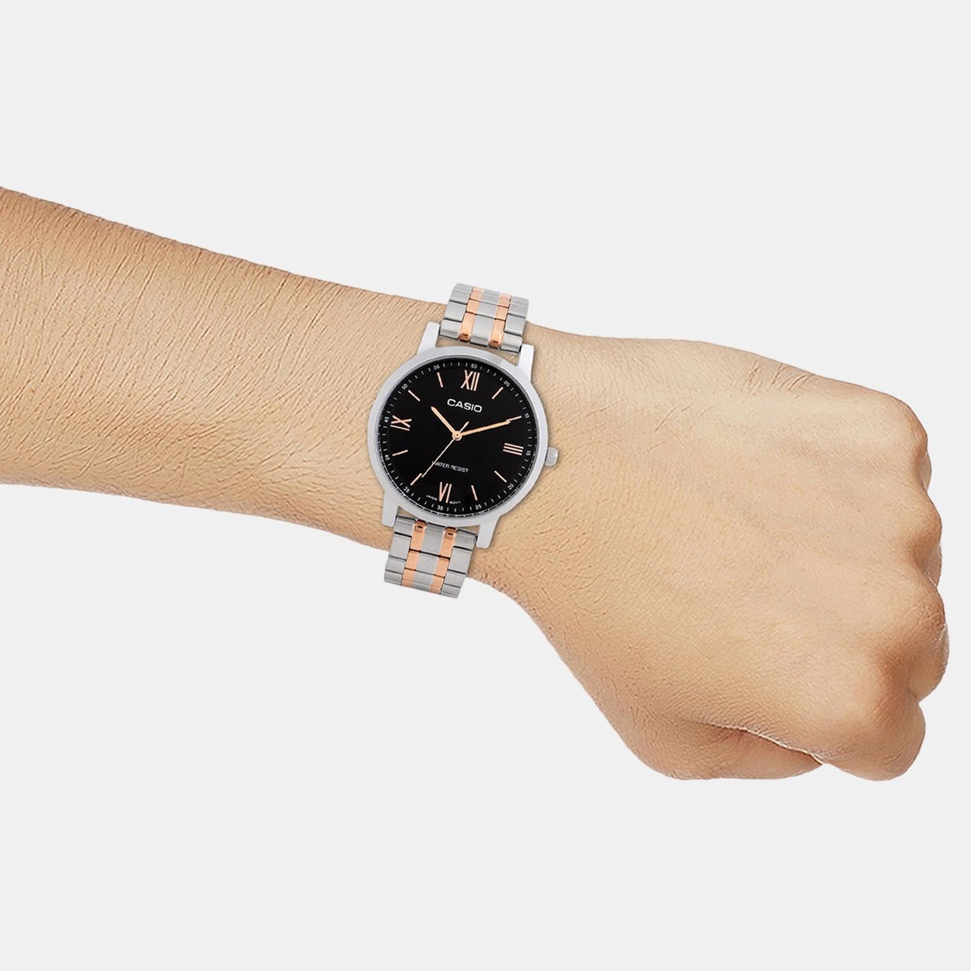 Enticer Women Quartz Black Dial Analog Stainless Steel Watch A2157