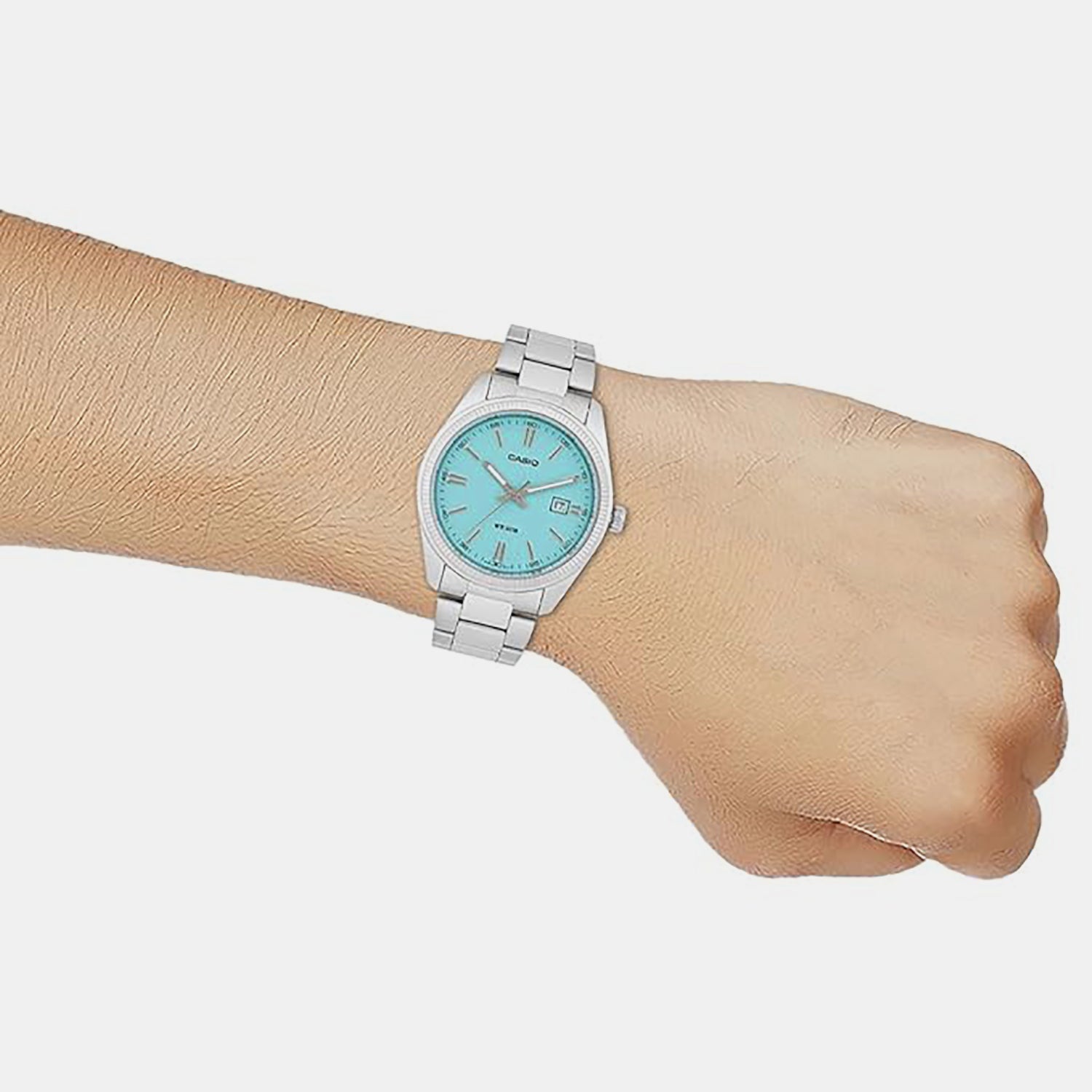 Enticer Men Quartz Turquoise Dial Analog Stainless Steel Watch A2225