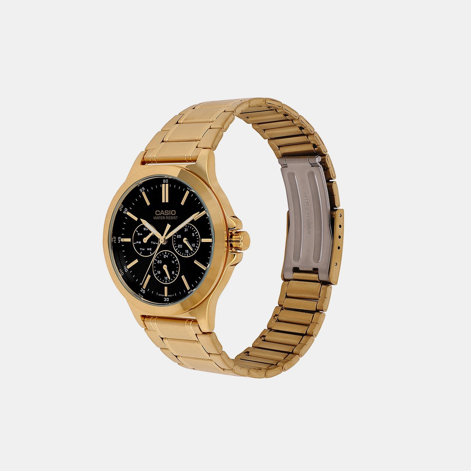Enticer Men Quartz Black Dial Multi-Function Stainless Steel Watch A2318