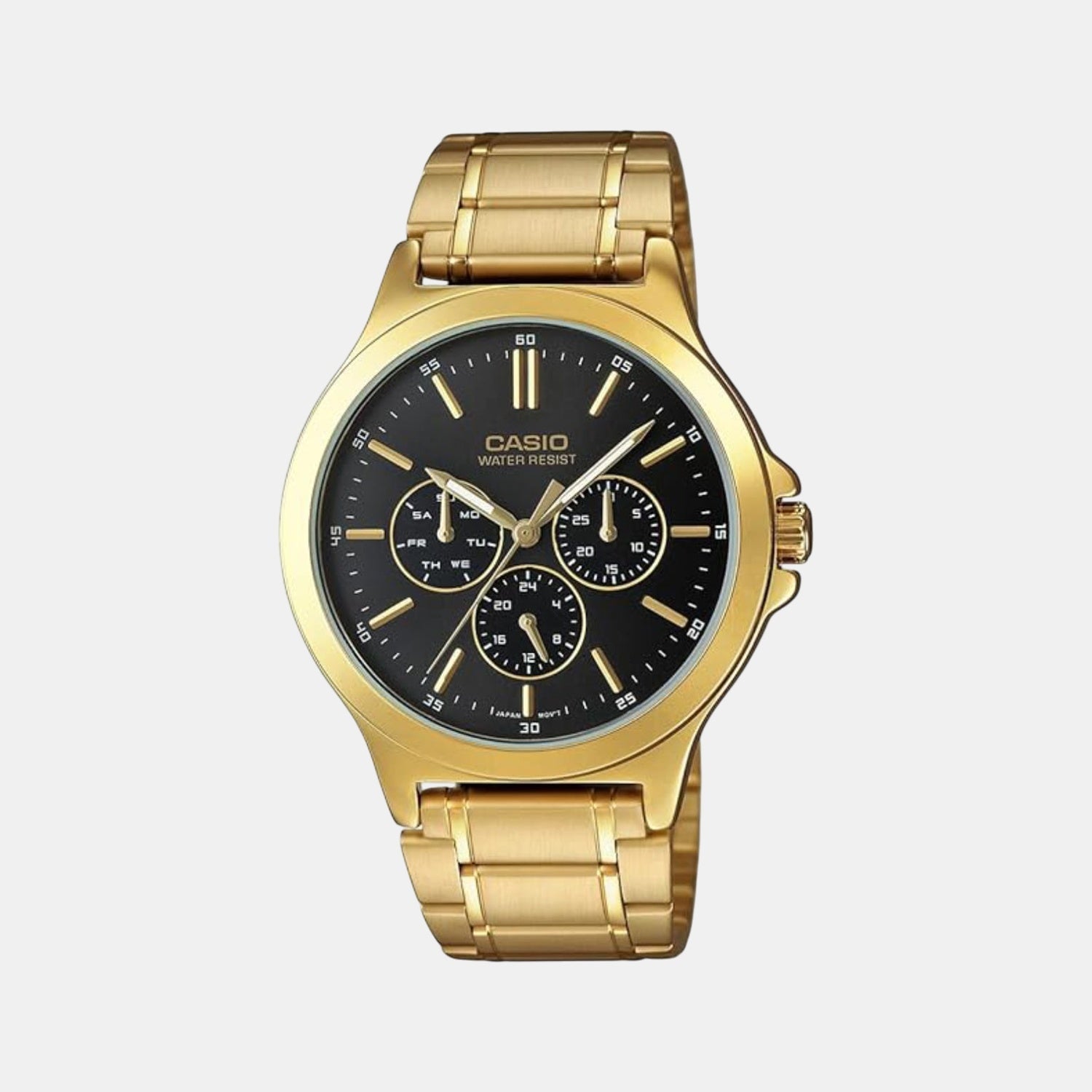 Enticer Men Quartz Black Dial Multi-Function Stainless Steel Watch A2318