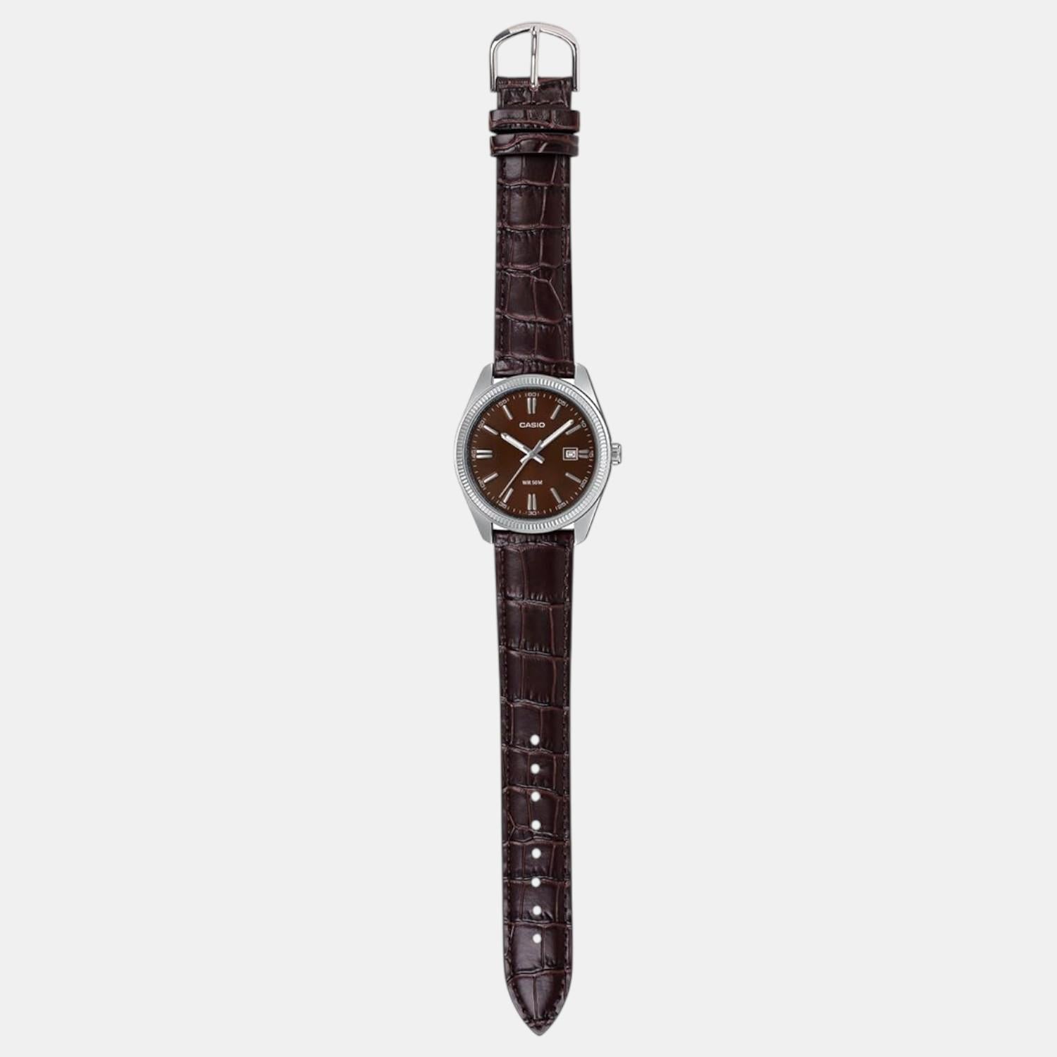 Enticer Men Quartz Brown Dial Analog Leather Watch A2397