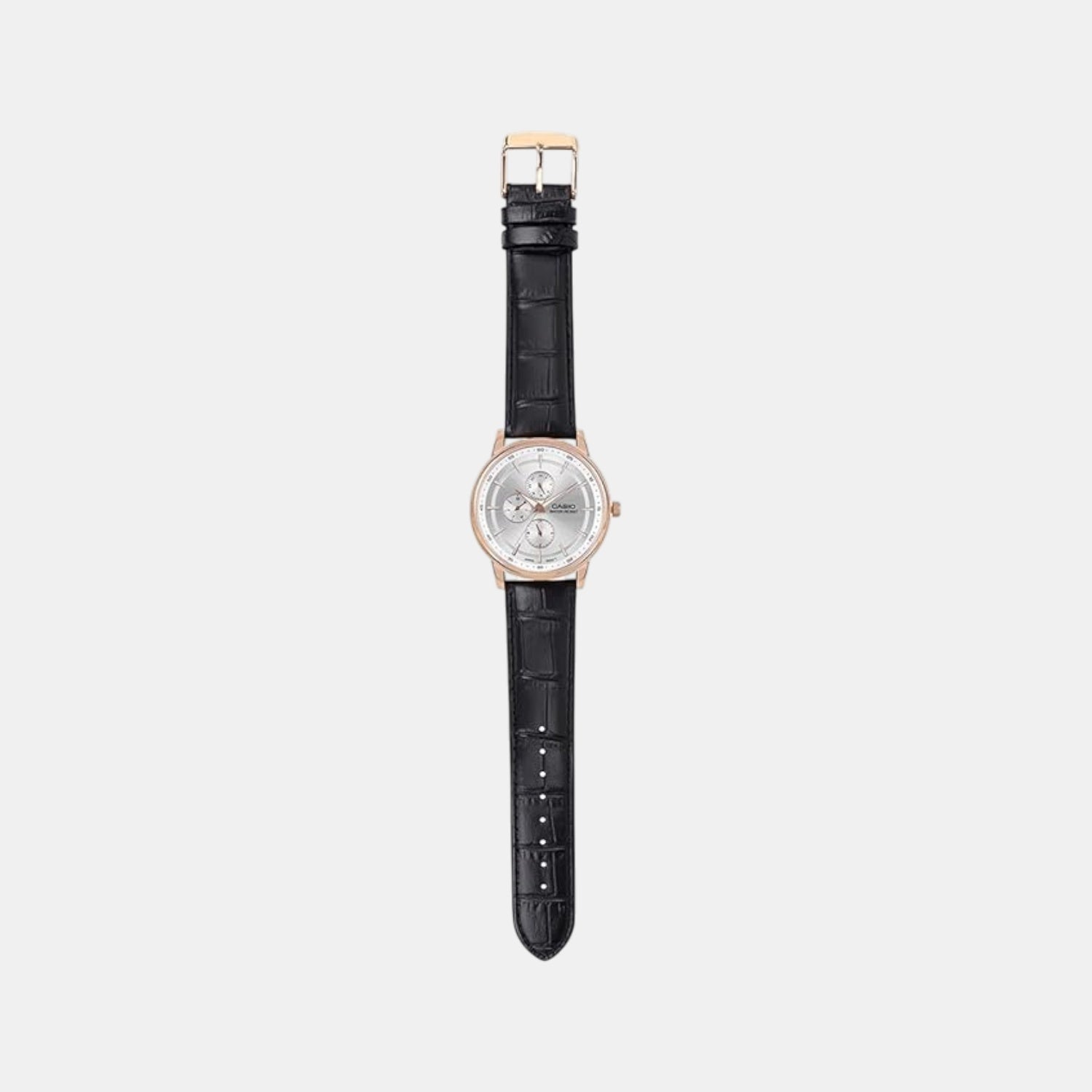 Enticer Men Quartz Silver Dial Analog Leather Watch A2461