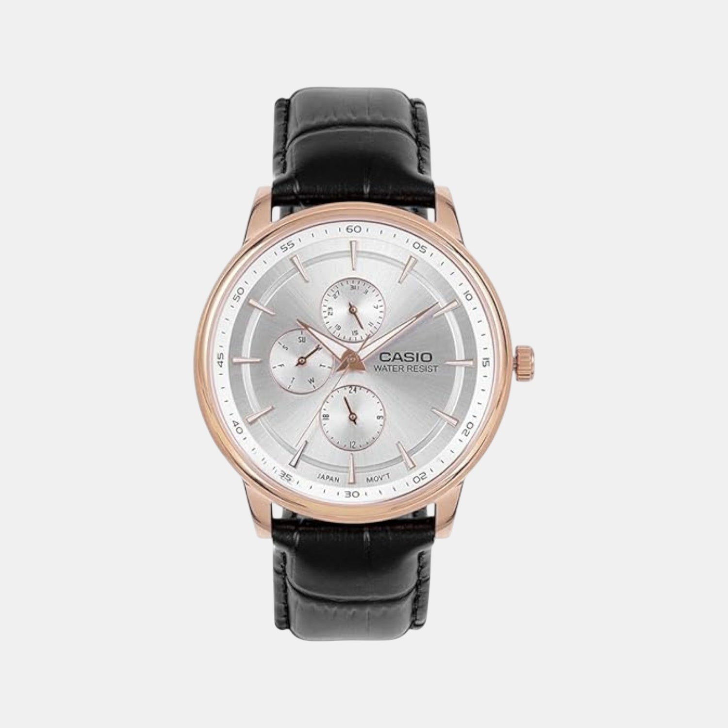 Enticer Men Quartz Silver Dial Analog Leather Watch A2461