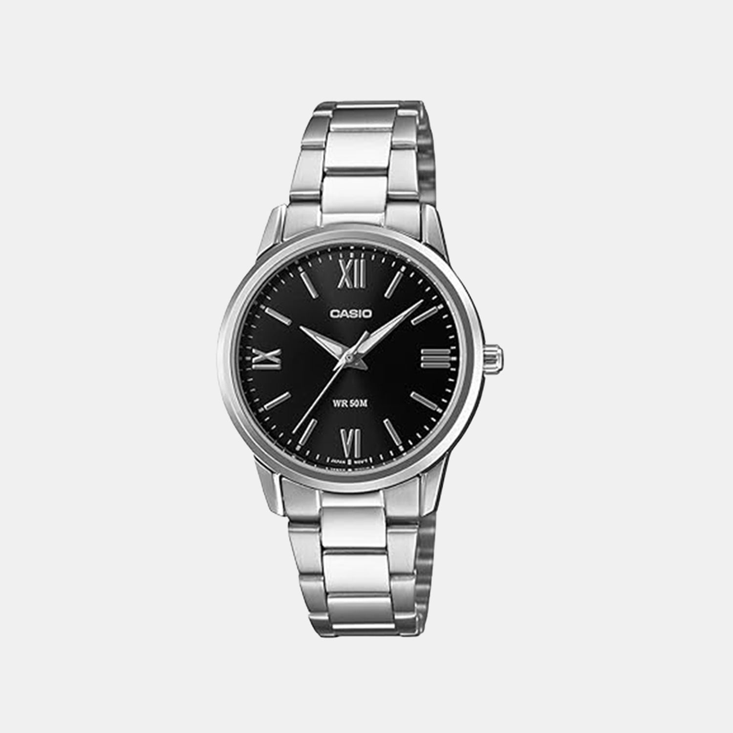 Enticer Women Quartz Black Dial Analog Stainless Steel Watch LTP-1303DD-1AVDF