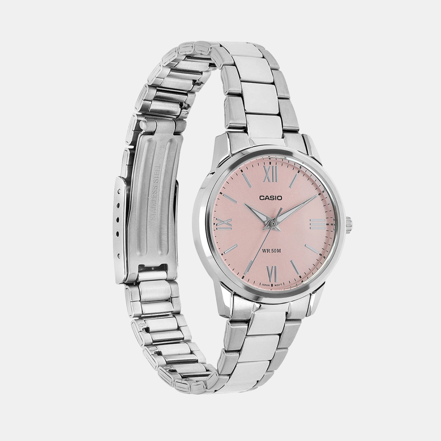 Enticer Women Quartz Pink Dial Analog Stainless Steel Watch A2477