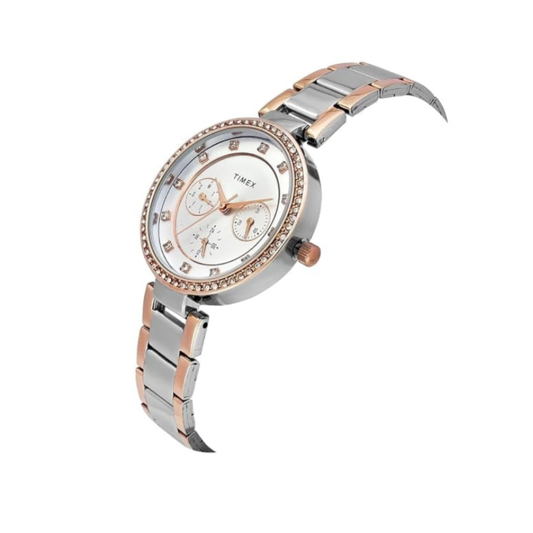 Timex TWEL18723 | Trendline Women Quartz Silver Dial Analog Stainless Steel Watch.