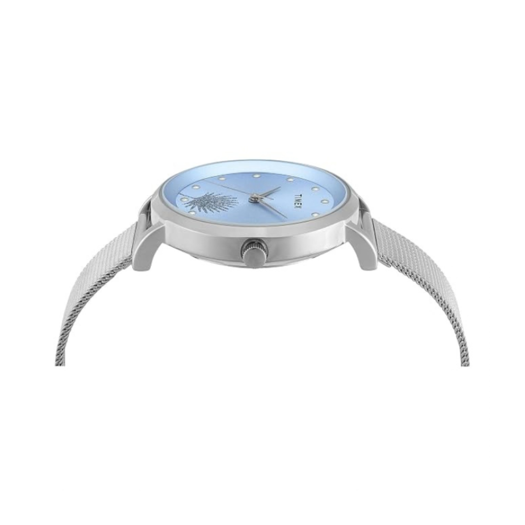 Timex TWEL12922 | Trendline Women Quartz Blue Dial Analog Mesh Watch.