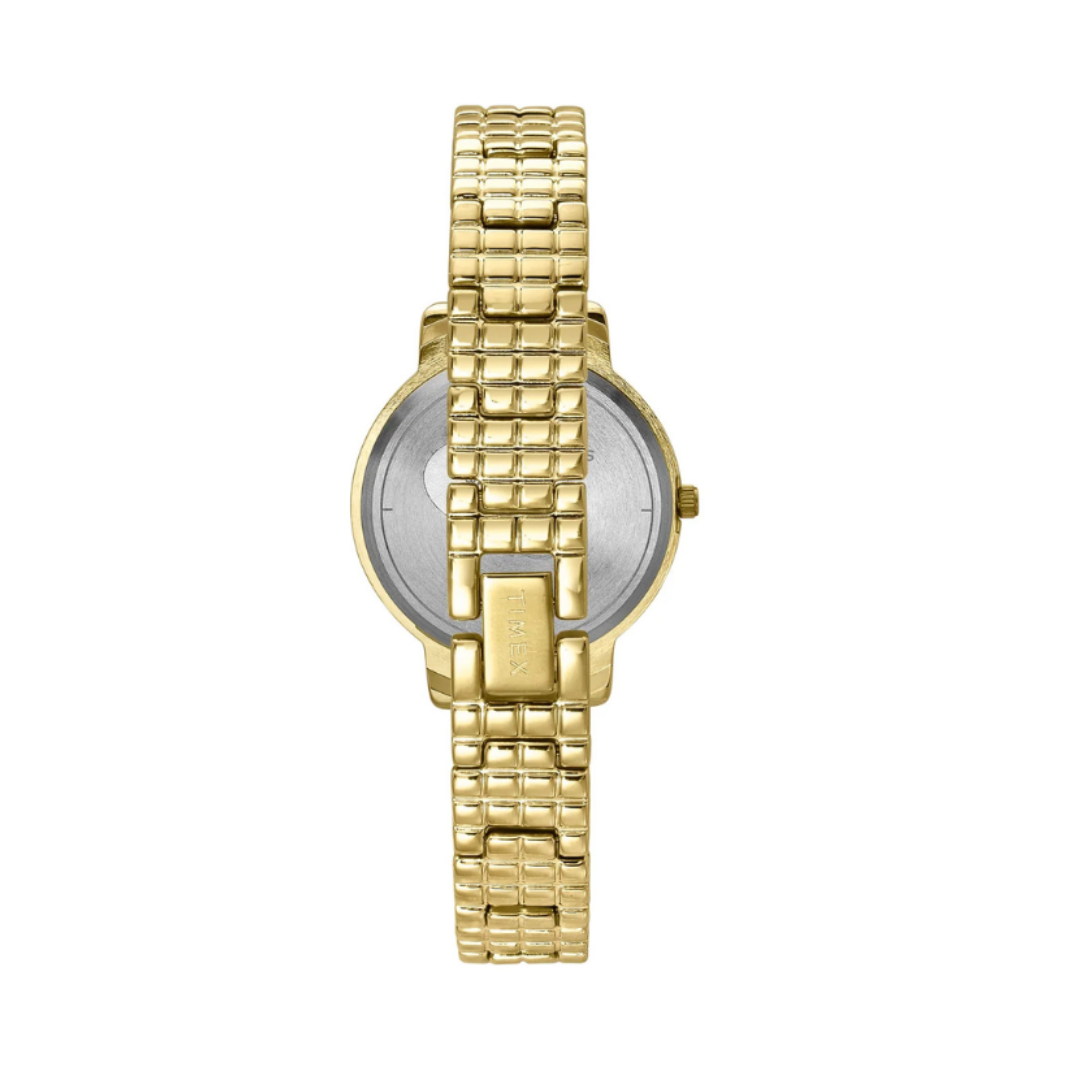 Timex TWEL23900 | Timex Fria Round 34mm Green Dial Analog Women Watch.