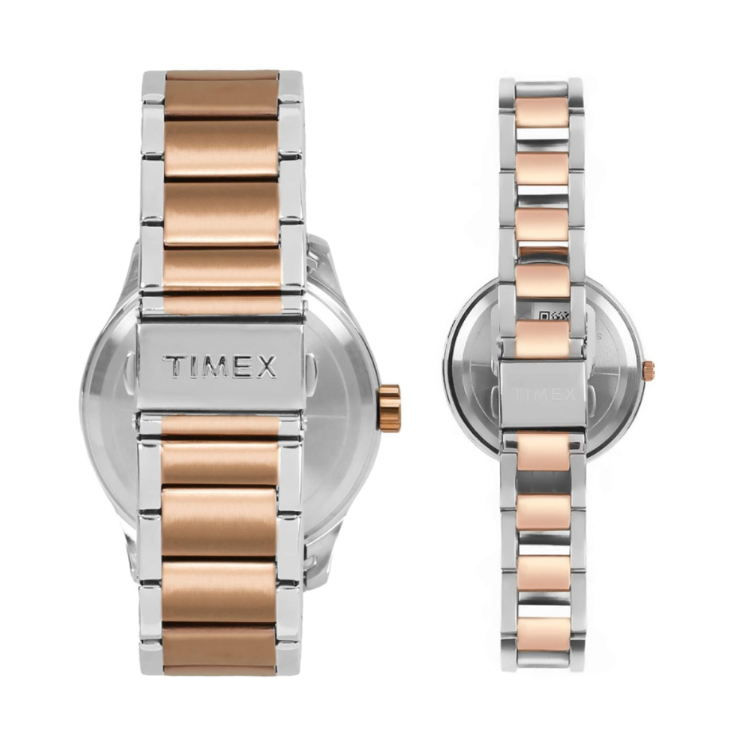 Timex TW00PR267 | Timex Empera Pairs Blue Dial Round Case Multifunction Function Watch