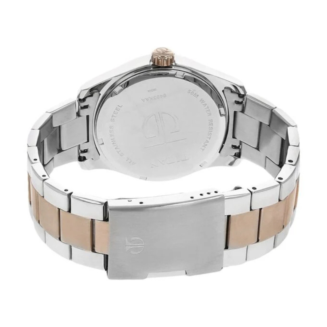 Titan 9493KM01J | Titan Quartz Analog Brown Dial Metal Strap Watch for Men