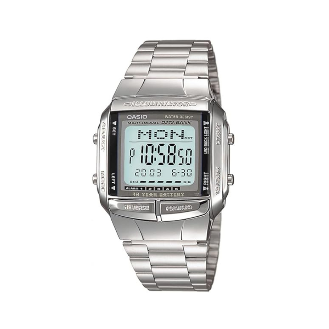 Casio DB-360-1ADF DB27 | Vintage Unisex Quartz Silver Dial Digital Stainless Steel Watch.