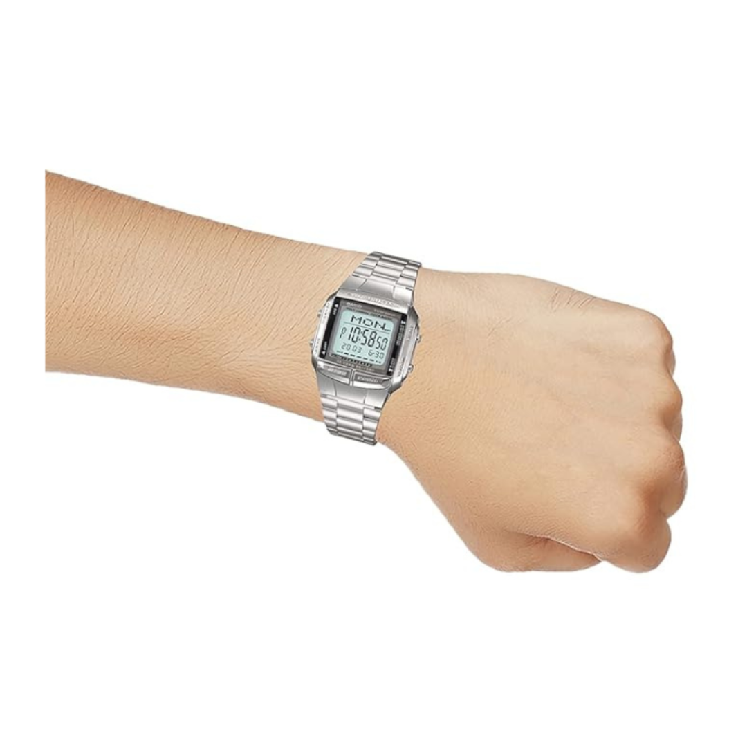 Casio DB-360-1ADF DB27 | Vintage Unisex Quartz Silver Dial Digital Stainless Steel Watch.