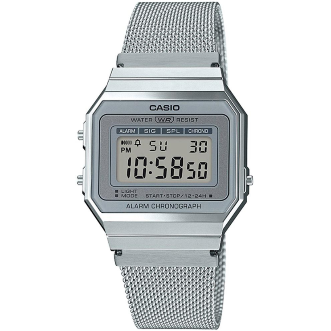 Casio A700WM-7ADF D170 | Vintage Unisex Quartz Silver Dial Digital Stainless Steel Watch