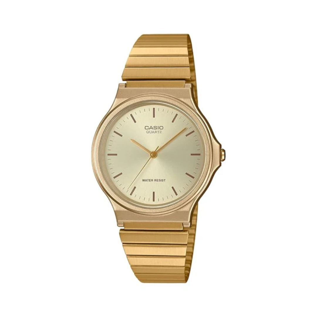 Casio MQ-24G-9EDF A2297 | Youth Unisex Quartz Gold Dial Analog Stainless Steel Watch