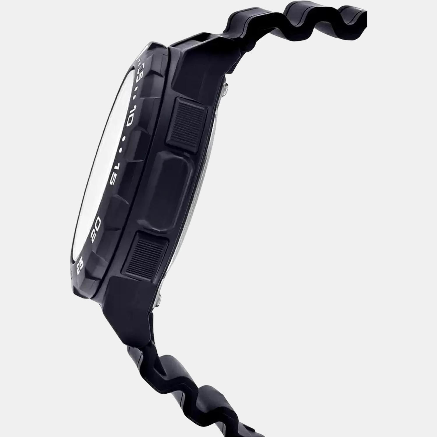Youth Men Quartz Black Dial Analog-Digital Resin Watch AD204