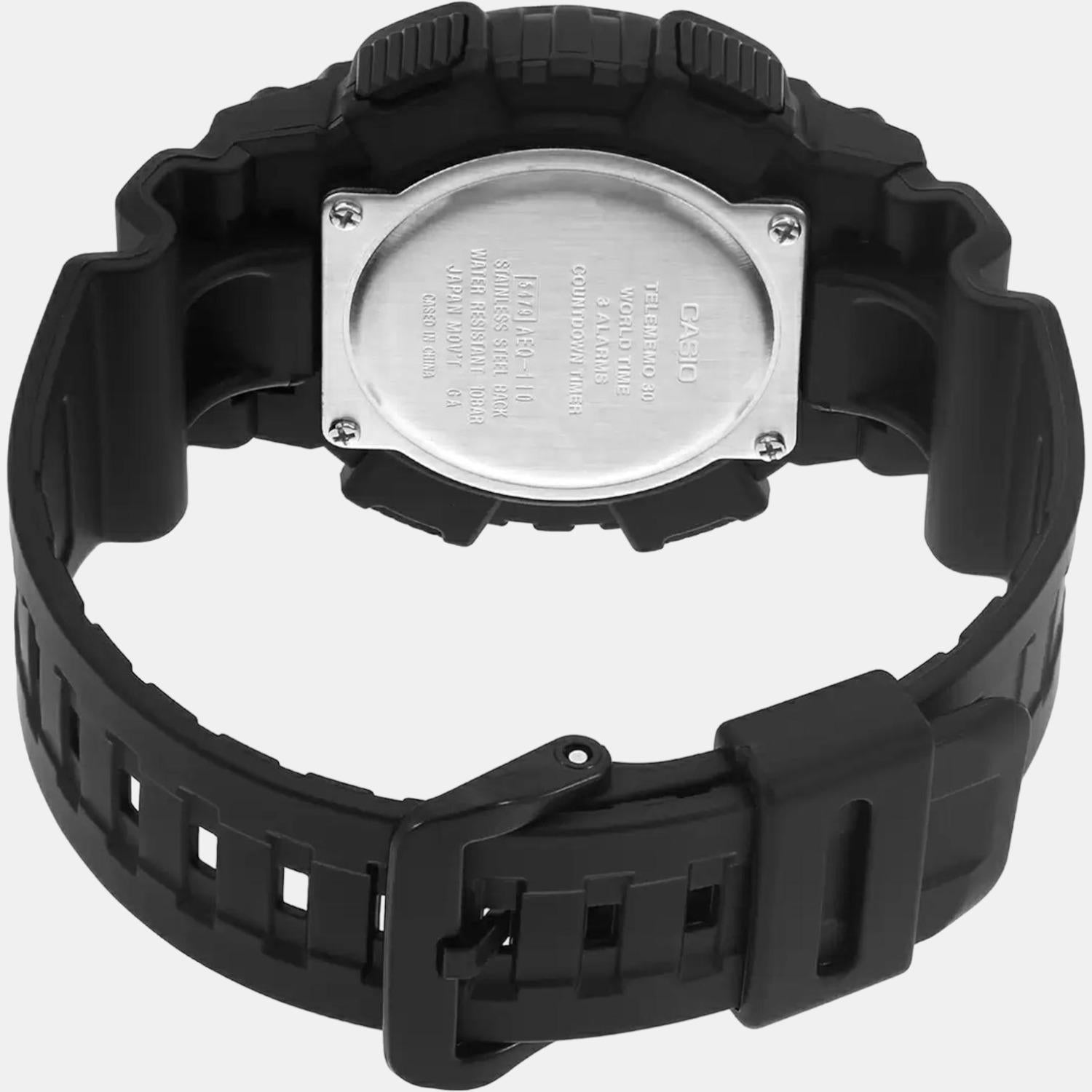 Youth Men Quartz Gold Dial Analog-Digital Resin Watch AD206
