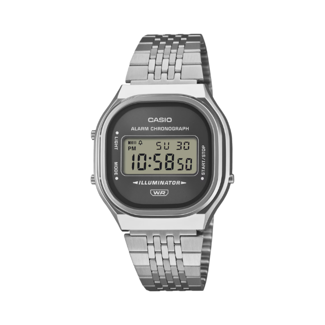 Casio A140WE-8A D435 | Vintage Unisex Quartz Grey Dial Digital Stainless Steel Watch