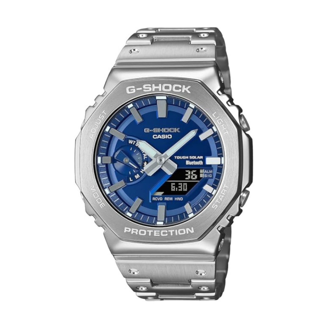 Casio GM-B2100AD-2ADR G1563 | G-Shock Men Quartz Blue Dial Analog-Digital Stainless Steel Watch