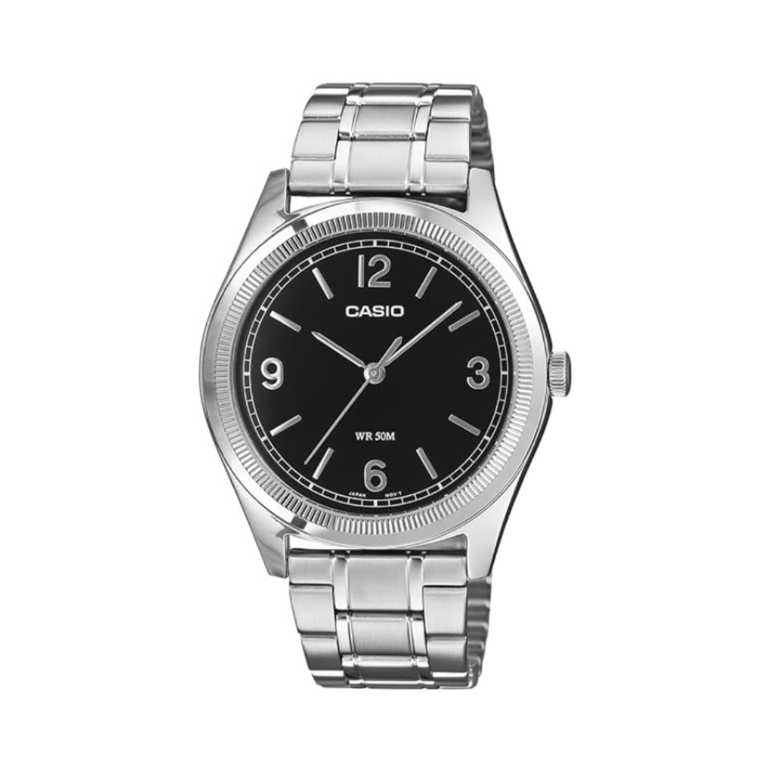 Casio MTP-B210D-1AVDF A2561 | Casio Men Quartz Black Dial Analog Stainless Steel Watch