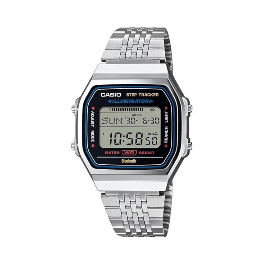 Casio ABL-100WE-1ADF D365 | Vintage Unisex Quartz Black Dial Digital Stainless Steel Watch