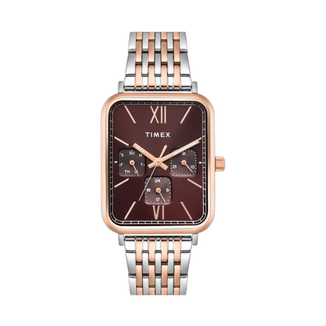 Timex TWEG34601 | Timex Trendline Rectangle 30mm Brown Dial Analog Men Watch