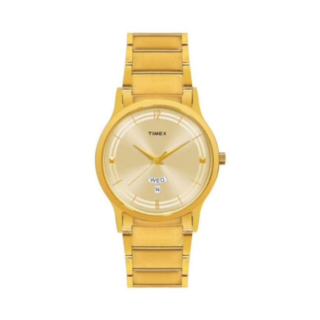 Timex TI000R421 | Trendline Men Quartz Gold Dial Analog Stainless Steel Watch