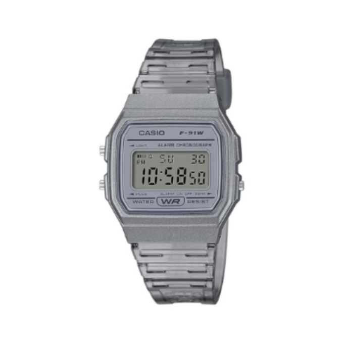 Casio F-91WS-8 D410 | Youth Unisex Quartz Transparent Dial Digital Resin Watch