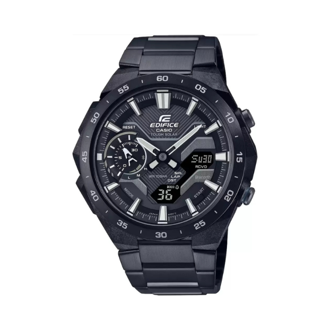 Casio ECB-2200DC-1A ED589 | Edifice Men Quartz Black Dial Analog-Digital Stainless Steel Watch