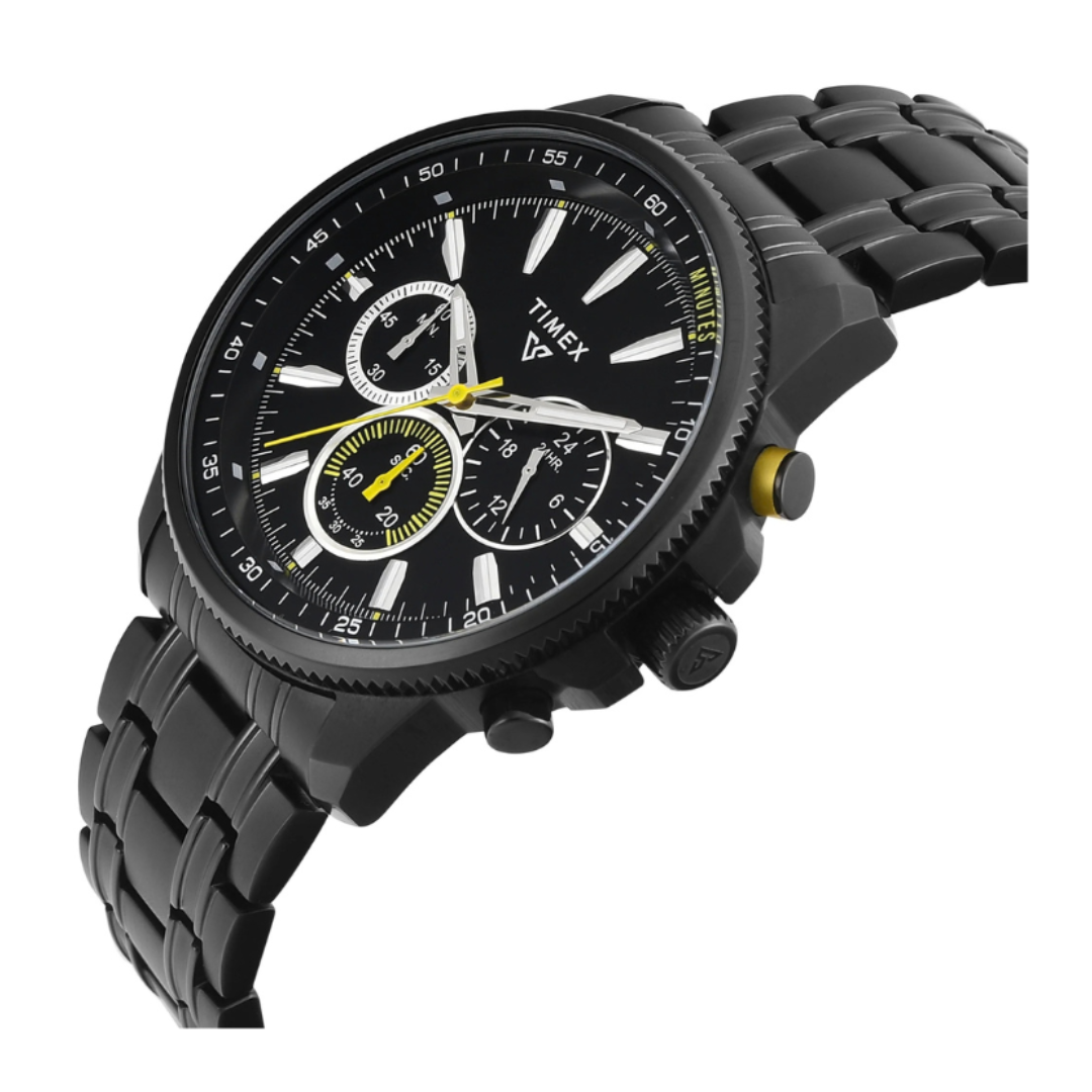 Timex TWEG35003 | Timex Vector Round 46mm Black Dial Analog Men Watch.