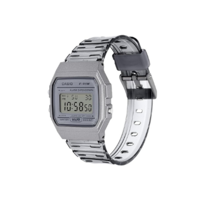 Casio F-91WS-8 D410 | Youth Unisex Quartz Transparent Dial Digital Resin Watch