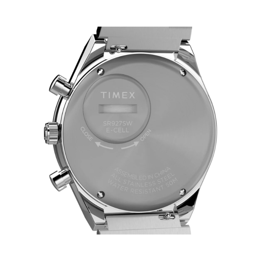 Timex TW2W53300UJ | Q Timex Men Quartz White Dial Chronograph Stainless Steel Watch
