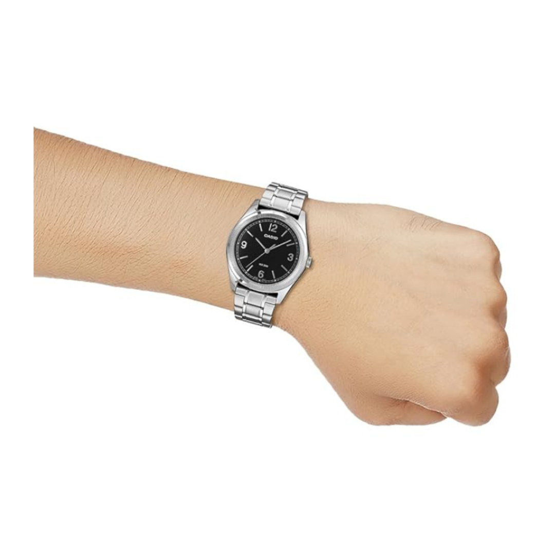Casio MTP-B210D-1AVDF A2561 | Casio Men Quartz Black Dial Analog Stainless Steel Watch