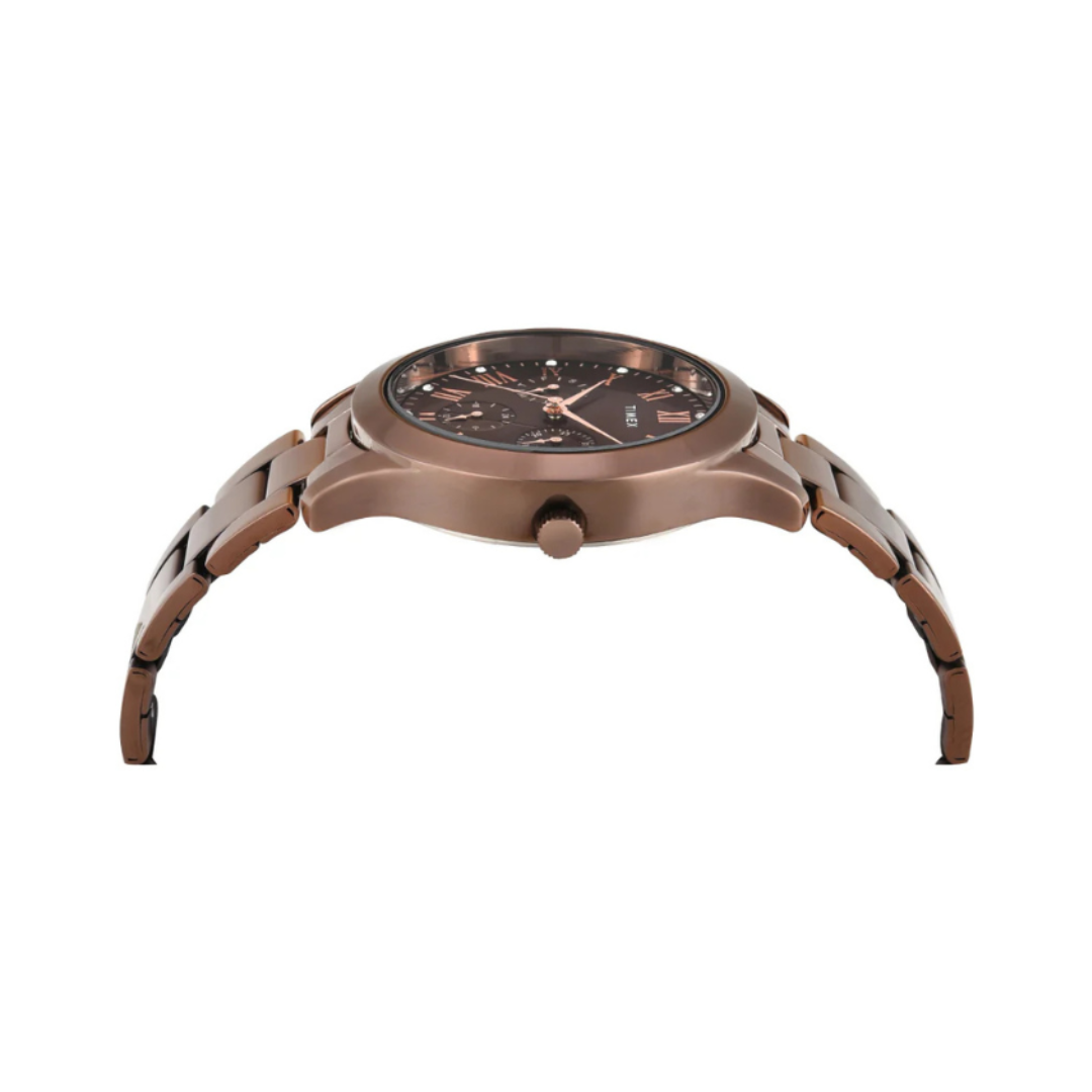 Timex TW000Q820 | Timex Women Brown Round Multifunction Dial Watch
