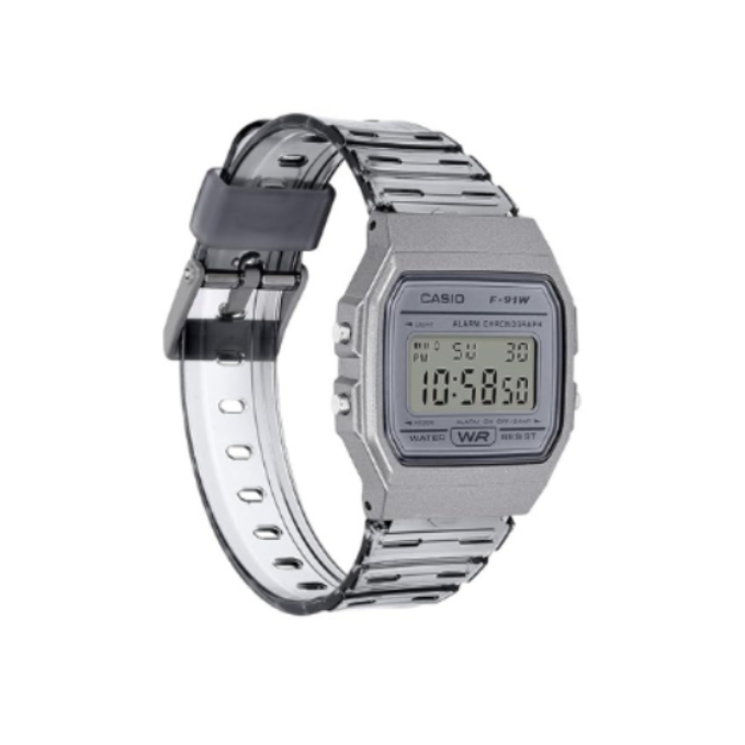 Casio F-91WS-8 D410 | Youth Unisex Quartz Transparent Dial Digital Resin Watch