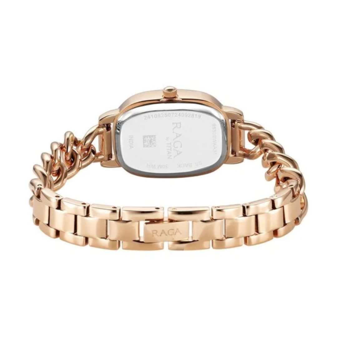 Titan 95309WM01 | Titan Raga Showstopper Quartz Analog Rose Gold Dial Metal Strap Watch For Women