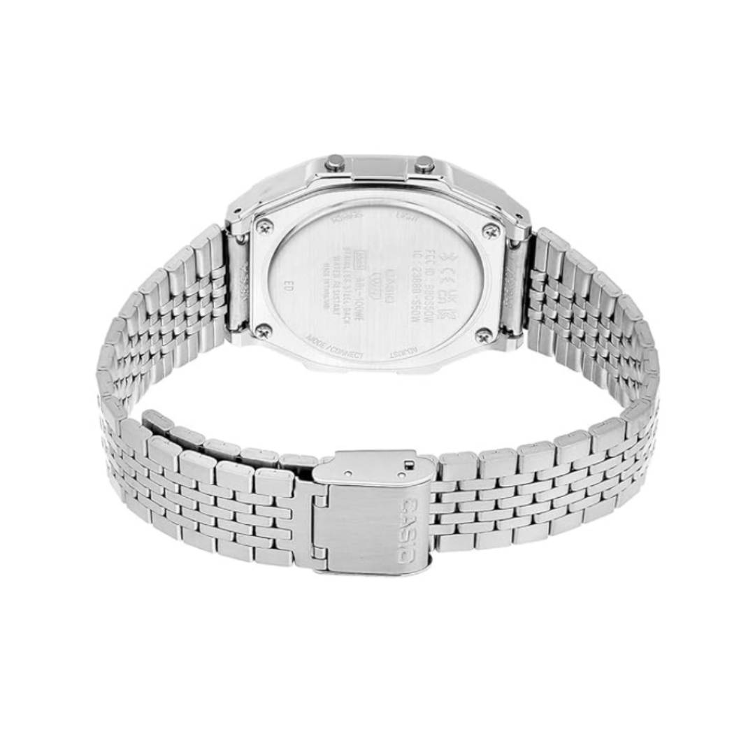 Casio ABL-100WE-1ADF D365 | Vintage Unisex Quartz Black Dial Digital Stainless Steel Watch