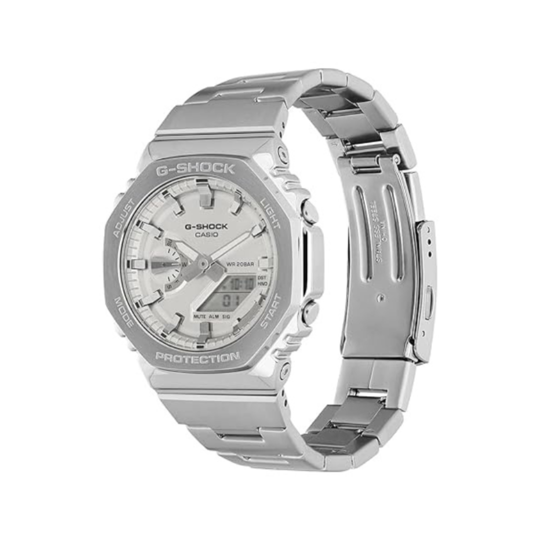Casio GM-2110D-7ADR G1612 | G-Shock Men Quartz Silver Dial Analog-Digital Stainless Steel Watch