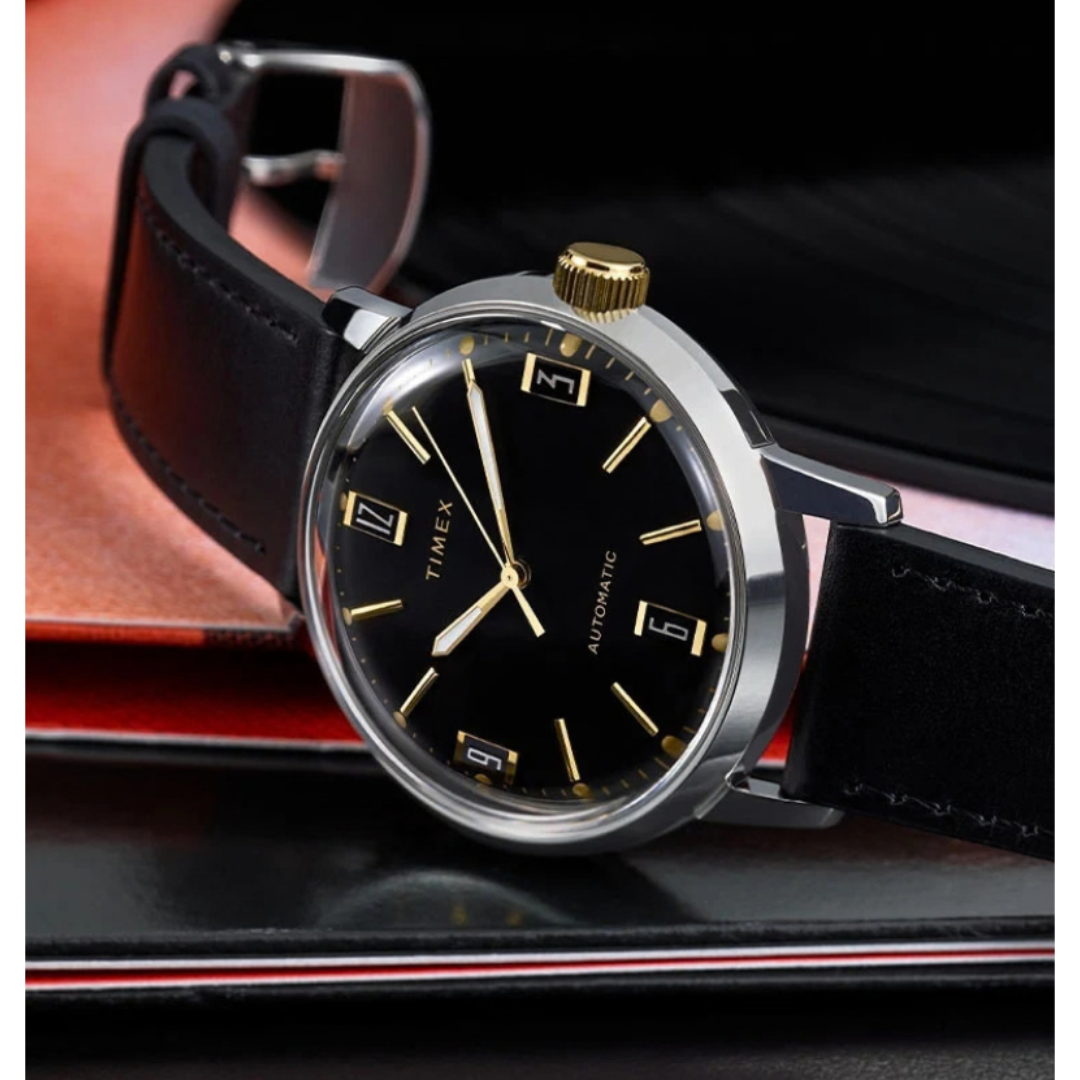 Timex TW2W33900U9 | Marlin Automatic 40mm Leather Strap Watch.