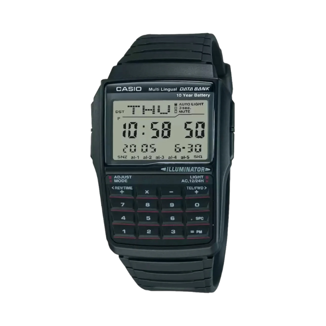 Casio DBC-32-1ADF DB38 | Vintage Unisex Quartz Black Dial Digital Resin Watch