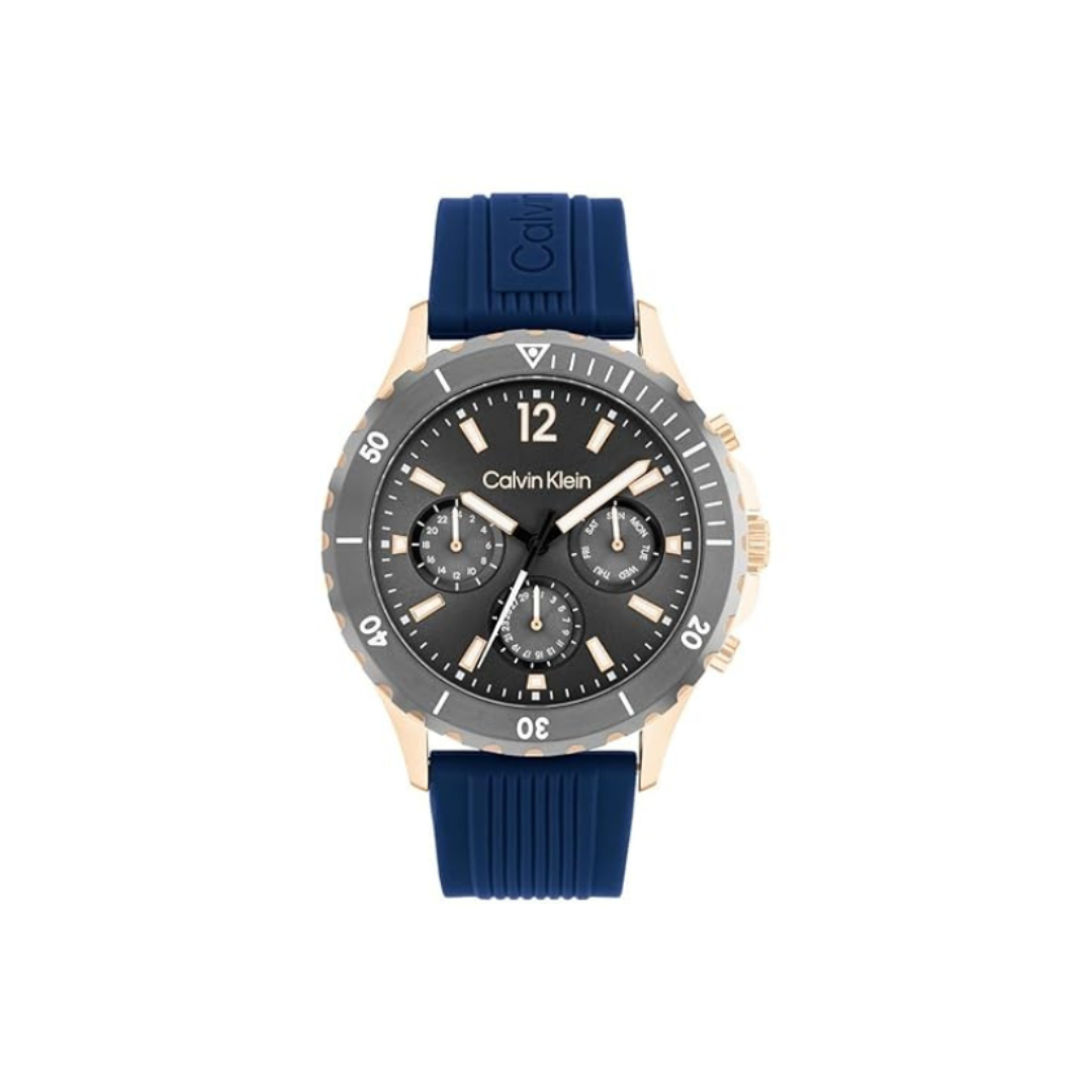 Calvin Klein 25200316 | Sport For Him Men Quartz Grey Dial Chronograph Silicone Watch