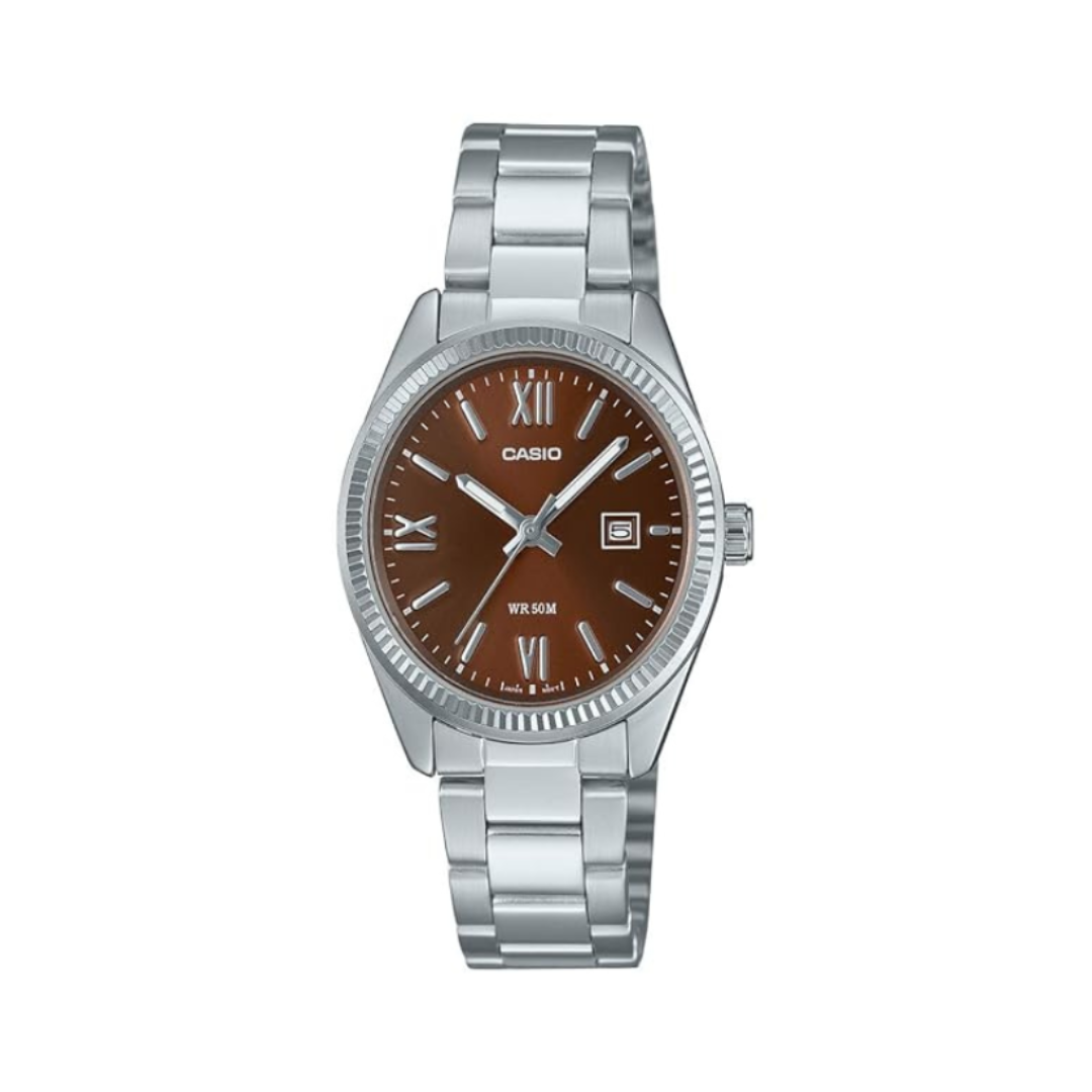 Casio LTP-1302DD-5AVDF A2362 | Enticer Women Quartz Brown Dial Analog Stainless Steel Watch