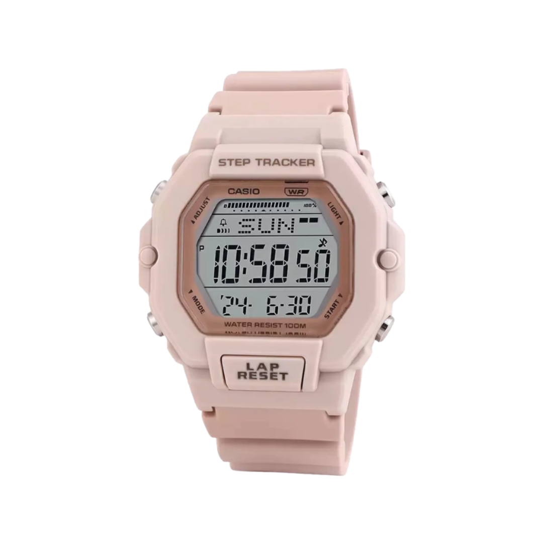 Casio LWS-2200H-4AVDF D317 | Youth Unisex Quartz Pink Dial Digital Resin Watch