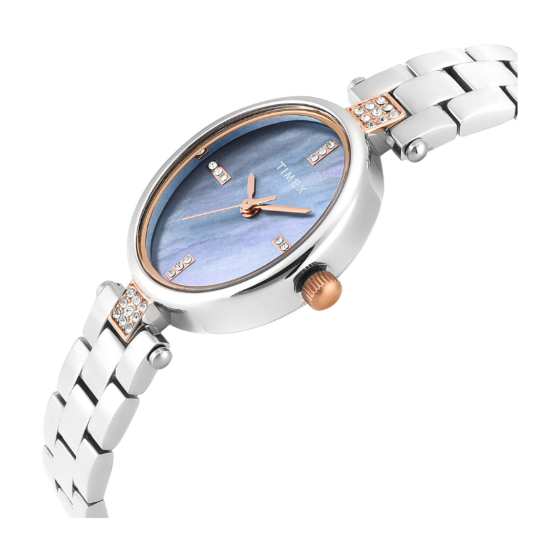 Timex TWEL27201 | Timex Oval 23mm Aqua Dial Analog Women Watch