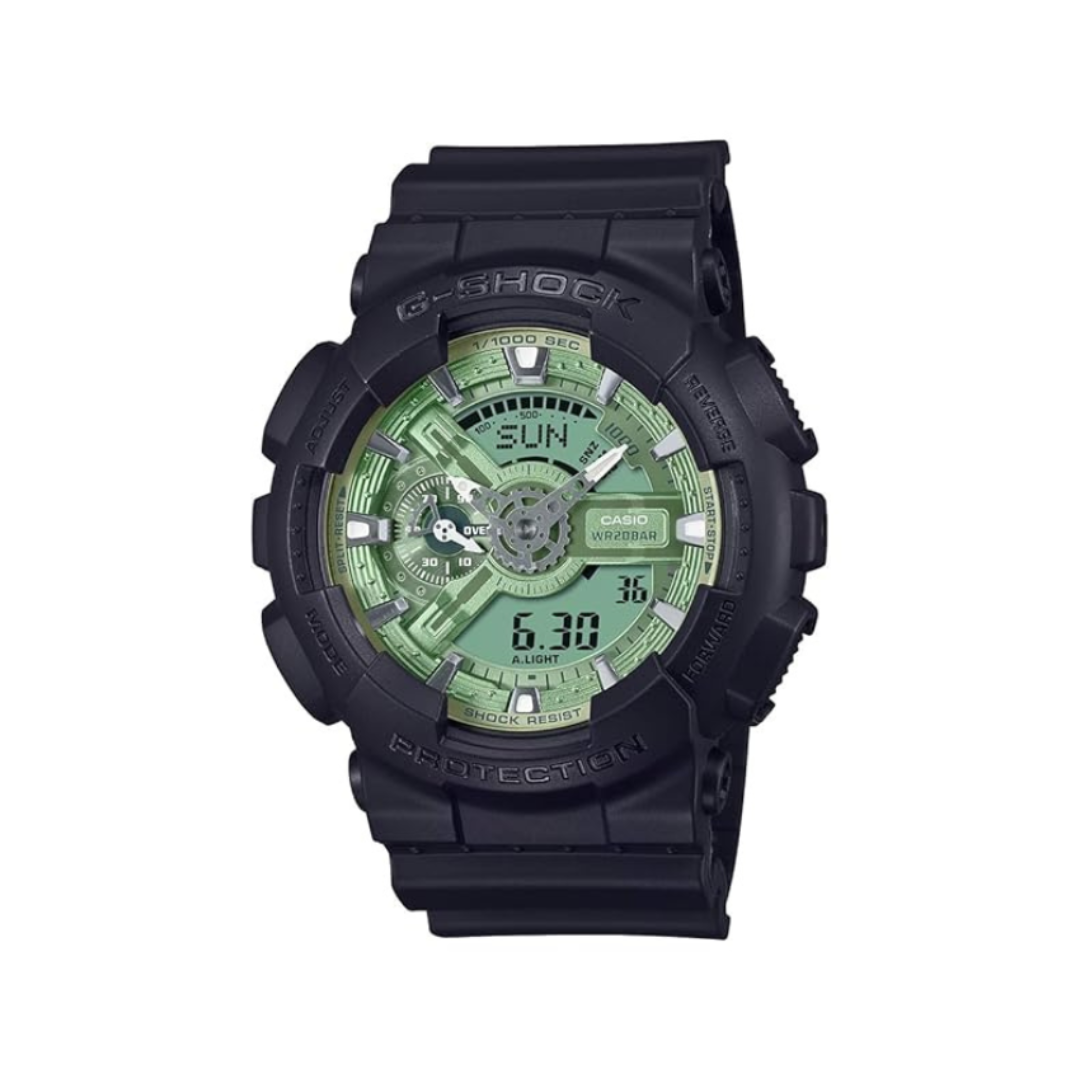 Casio GA-110CD-1A3DR G1519 | G-Shock Men Quartz Green Dial Analog-Digital Resin Watch