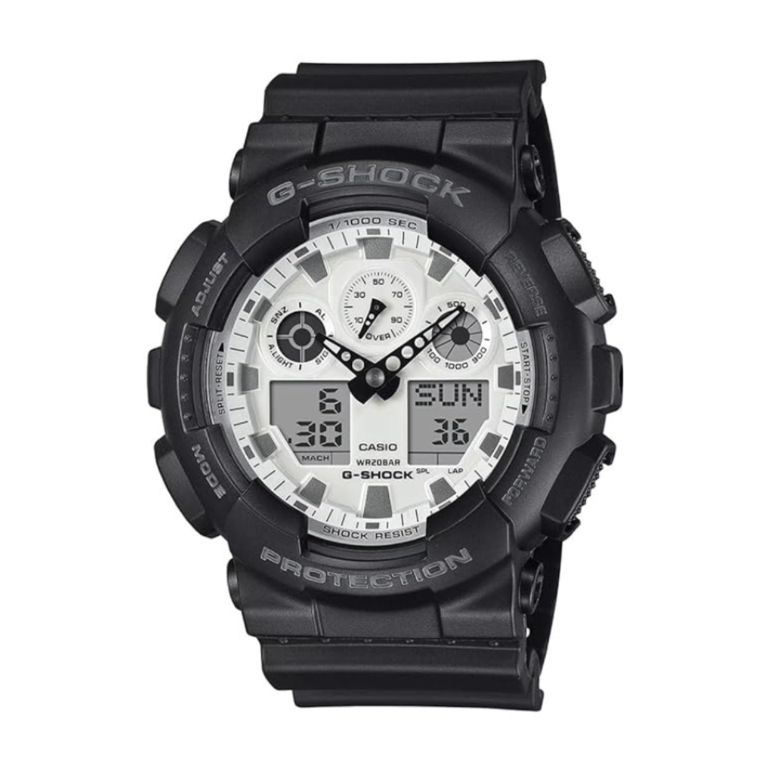 Casio GA-100WD-1ADR G1635 | G-Shock Men Quartz White Dial Analog-Digital Resin Watch