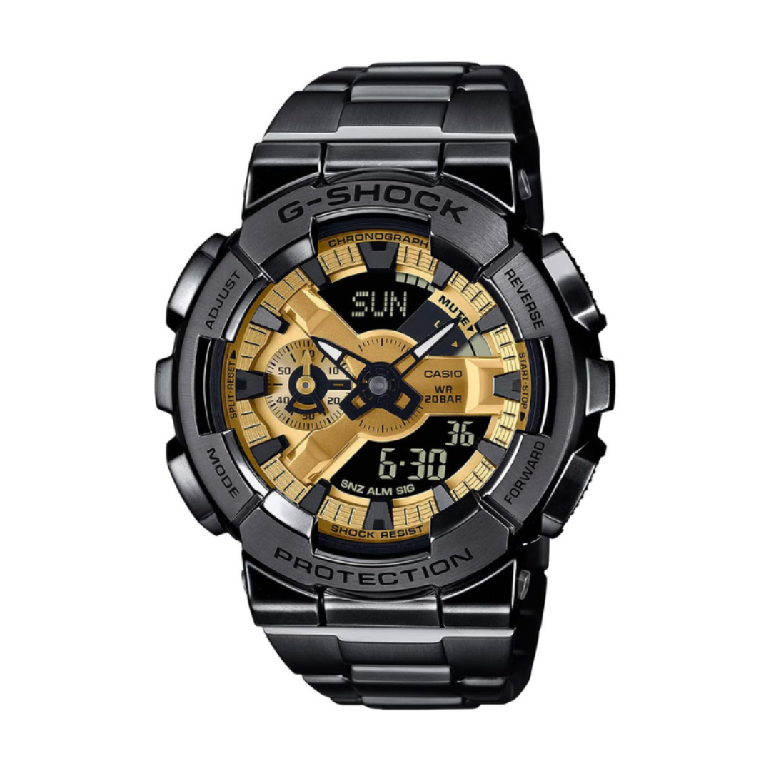 Casio GM-110BD-1A9DR G1688 | G-Shock Men Quartz Black Dial Analog-Digital Stainless Steel Watch