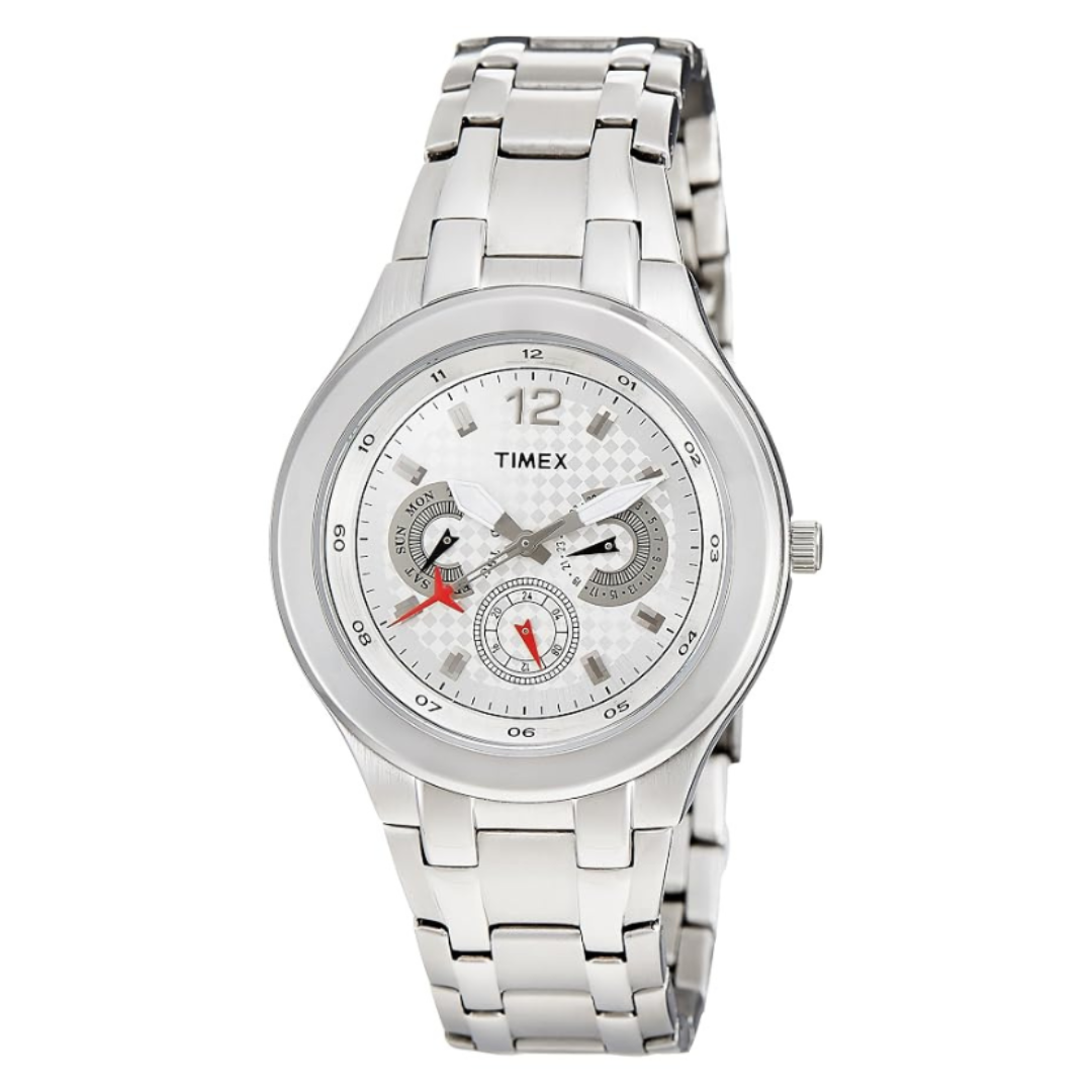 Timex TI000F90300 | Timex E-Class Analog Silver Dial Men's Watch.