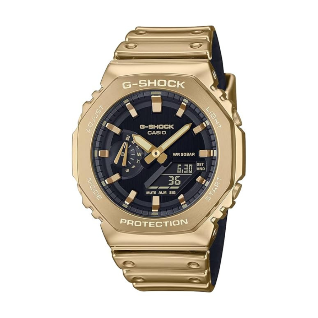 Casio GM-2100YMG-9ADR G1669 | G-Shock Men Quartz Black Dial Analog-Digital Resin Watch.
