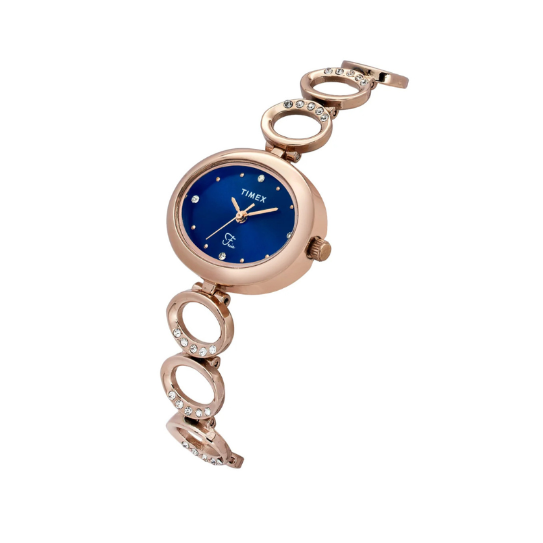Timex TWEL24003 | Fria Women Quartz Blue Dial Analog Brass Watch.